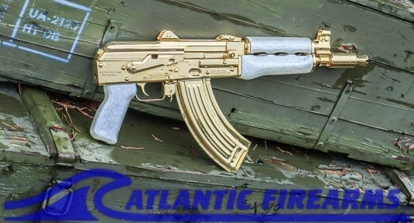 NEW GOLD GUN! GOLD AK47 PISTOL W/ PARADE STOCK SET